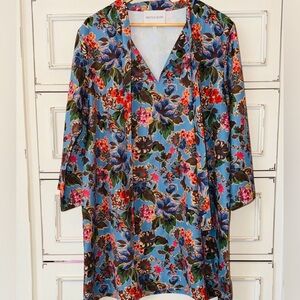 Smith & Quinn Blue Floral V-Neck Tunic